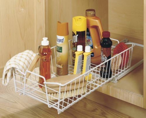 ClosetMaid Pull Out Cabinet Organizer, Heavy Duty, Slide Out Pantry Shelves Drawers for Kitchen, Bathroom, 5.25" H x 11.13" W x 20" D, White