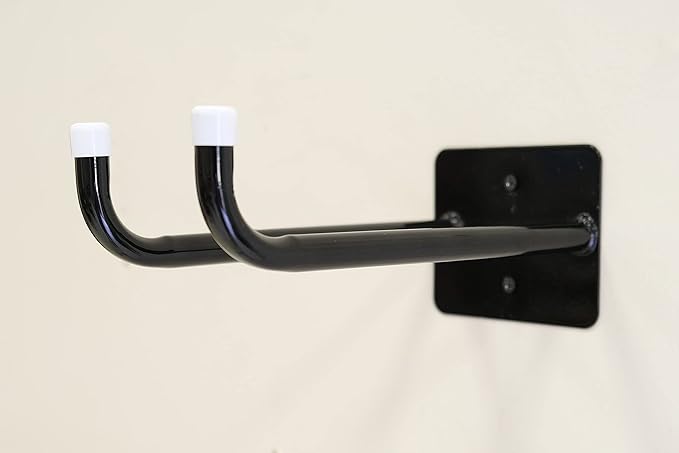 Shepherd Hardware 8095E Heavy Duty Steel 10-Inch Garage Storage Utility Double Hooks, 2 Pack, Black