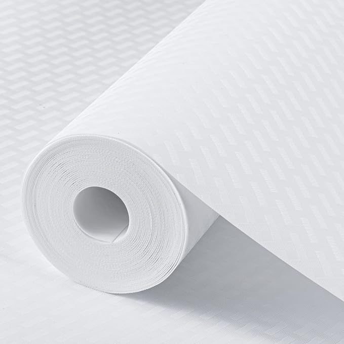 White Shelf Liner Kitchen Cabinet Liners Refrigerator Liners Waterproof & Oil-Proof Cupboard Liner Drawer Mats EVA Material Non Adhesive Fridge Liner 23.6 x 78.7 Inch
