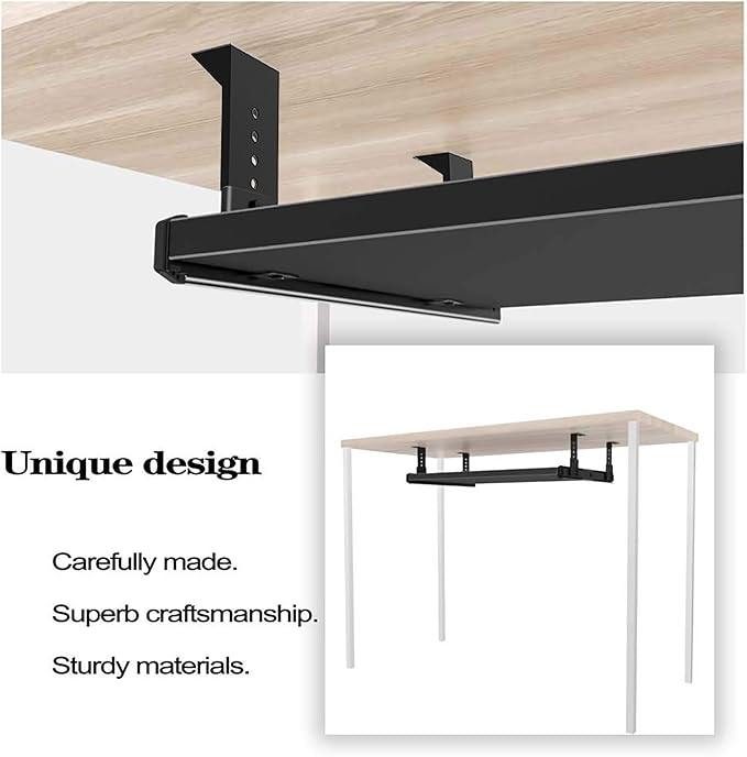 FRMSAET Sliding Keyboard Drawer Tray Hardware 12/14/16/18 inches Slides Heavy Duty Metal Slides Keyboard Slides Mounting Accessories/Ideal for Under Desk Kitchen Cabinet Drawer (12 inches, Black)