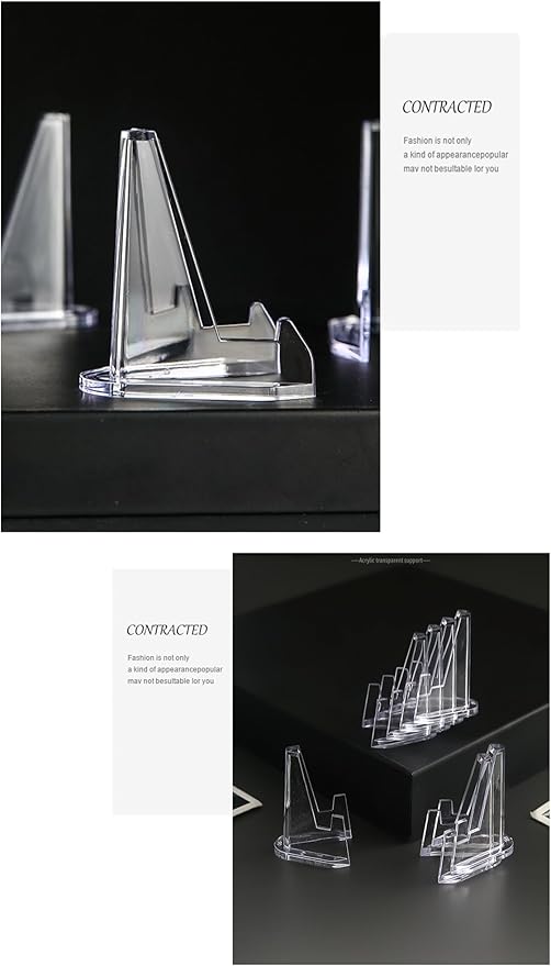 50 Packs Card Display Stand, 2.2 inch Acrylic Easel Mini Card Stand for Sports Graded Trading Baseball Football Card