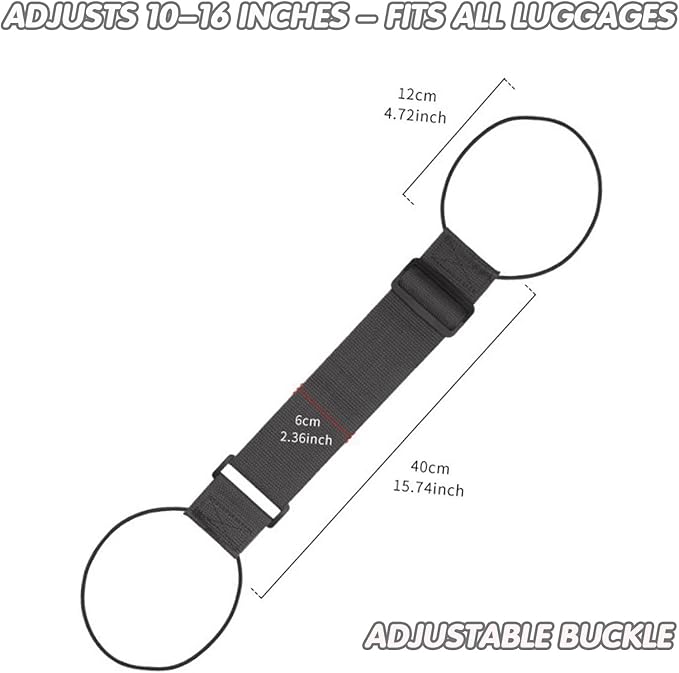 2Pcs Luggage Straps for Suitcases, Adjustable Luggage Connector Straps, Luggage Straps Bag Bungee, Add a Bag Easy to Travel Suitcase (Grey)