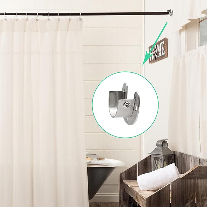 8 Packs Stainless Steel Closet Rod End Supports 1 Inch Wardrobe Bracket Heavy Duty Closet Pole Sockets Flange Rod Holder, U-Shaped with Screws, Silver