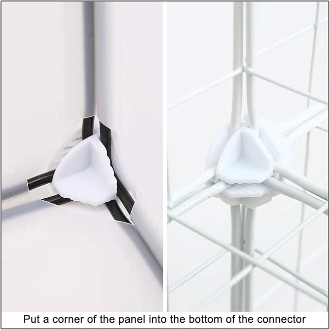 Wire Cube Plastic Connector 50Pcs Wire Grid Cube Organizer Connector for Modular Closet Storage Organizer and Wire Shelving (White)