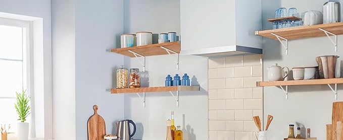 8 Pack L18 x H 12" White Heavy Duty Shelf Brackets with Screws Metal Shelf Brackets Shelf Support Angle Brackets for Shelves L Brackets Heavy Duty Floating Shelf