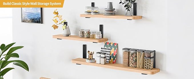 8 Pack - L 6" x H 6" x W1.5, 5mm Thick Black L Shelf Bracket, Iron Shelf Brackets, Metal Shelf Brackets, Floating Shelf, Shelf Supports with Screws