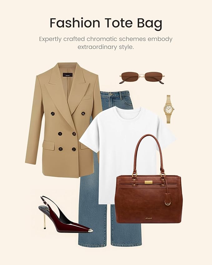 LOVEVOOK Laptop Tote Bag for Women, 17.3 Inch Waterproof Leather Work Computer Bag, Large Business Office Briefcase Shoulder Handbag Purse Gifts for Women