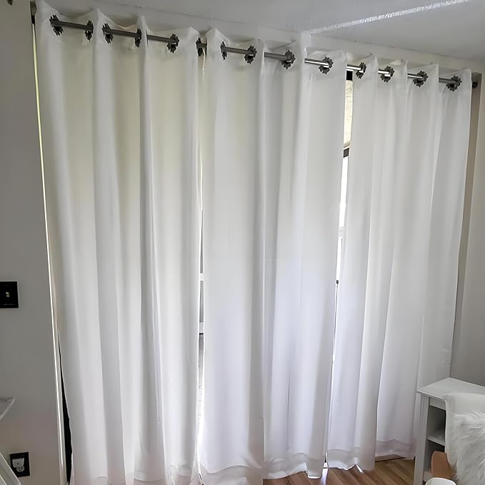 No Sectional Assembly Shower Curtain Rod 42-78 Inch, 1" Diameter Spring Long Adjustable Tension Curtain Rods for Bathroom Windows Closet No Drilling No Rust, Silver