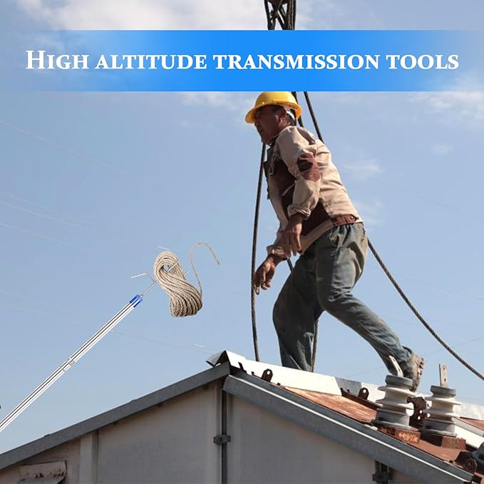 Clothes Hook Pole, Clothes Hanger Reaching Hook for Hanging Clothes Light and Plants Extendable from 29" to 74" Made of Stainless Steel Tube with Sponge Handle (with Two Hooks)