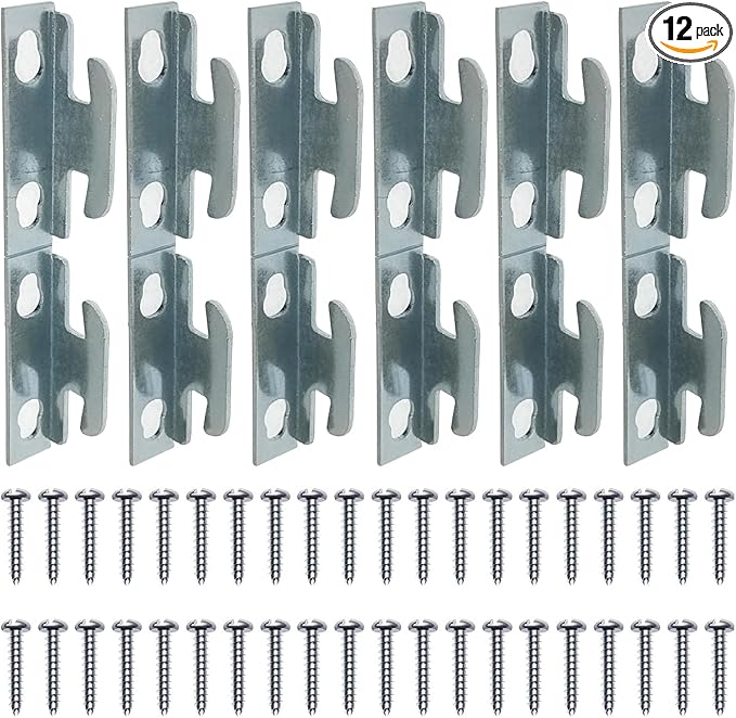 XJKJ 12 PCS Curtain Rod Bracket Curtain Rod Hardware Brackets Curtain Rod Single Bracket Spreader Wall Bracket Hooks Curtain Rod Hooks for Wall