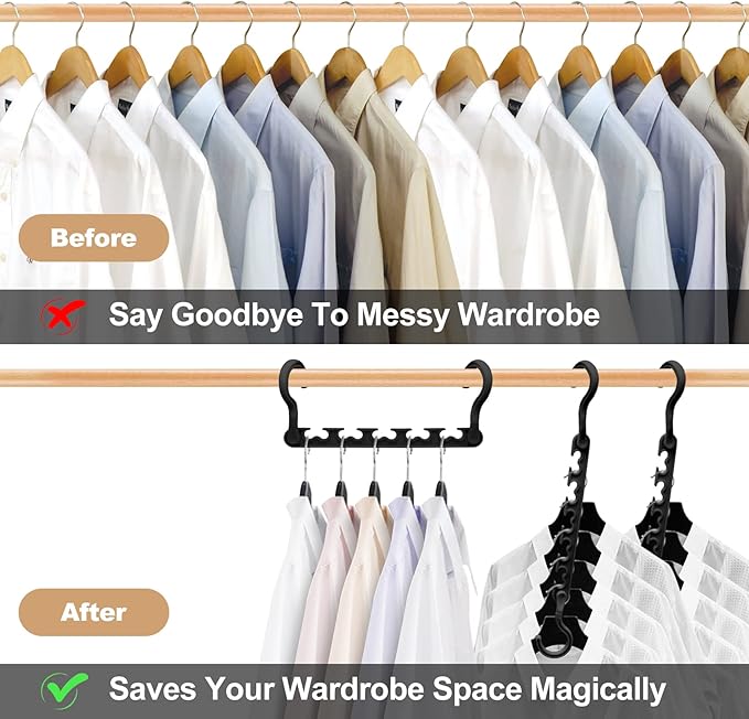 4 Pack College-Dorm-Room-Essentials for Girls,Closet-Organizers and Storage,Closet-Storage Plastic Clothes Hangers with 5 Holes Hangers Space Saving
