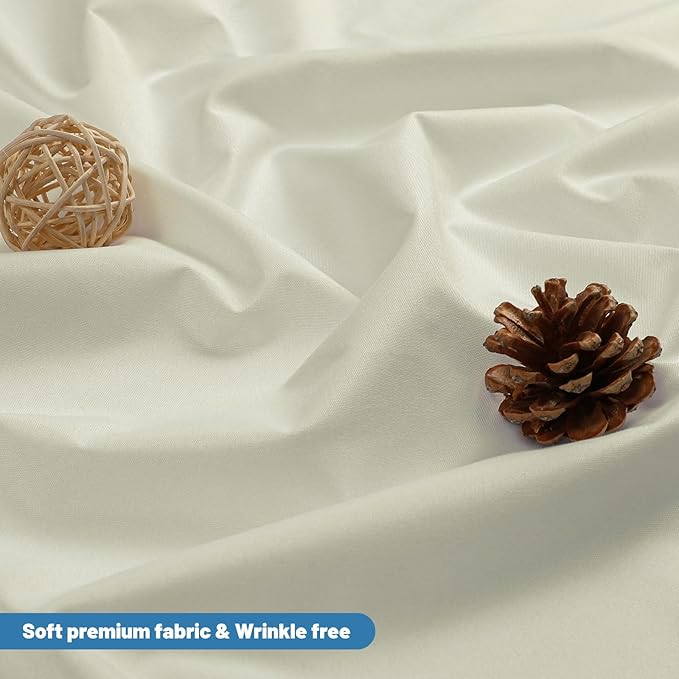 1 Pack Water-Repellent Fabric Shower Curtain Liner - Hotel Quality Machine Washable, 3 Heavy-Duty Magnets with Rustproof Grommets & Weighted Hem, Standard Size 72x84in Cream