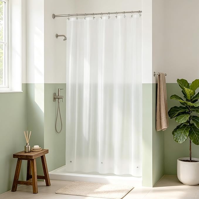 Mrs Awesome Frost Shower Curtain Liner with 3 Magnets, 54x78 Frosted PEVA Shower Liner, Light Weight Plastic Shower Curtain for Bathroom, Waterproof,Frost