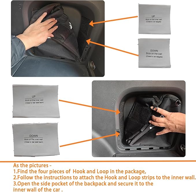 Trunk Upgrade, Trunk Organizer Pocket Bag, Trunk Cubby Storage bag,Cargo side pocket For Toyota Rav4 2025 2024 2023 2022 2021 2020 2019 Black, 1 pc Multifunction Backpack
