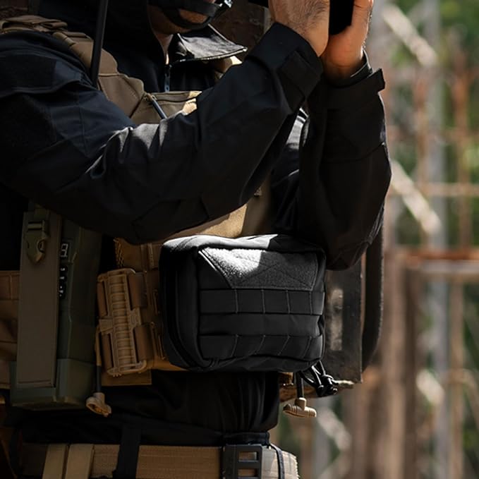 OneTigris MOLLE Pouch, Tactical Admin Pouch Belt EDC Tool Organizer Zippered Utility Waist Pack 7.5"x5"x2"
