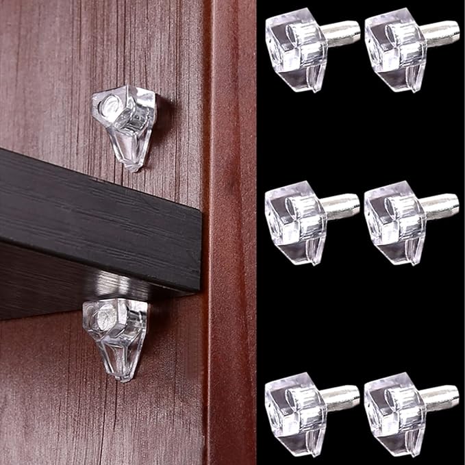 3 Millimeters or 1/8 Inch Shelf Support Peg,Support Cabinet Shelf Pins,Clear Plastic Replacement Peg Cabinet Shelf Supports Pins Shelf Holder Locking Pins (50 Pieces)