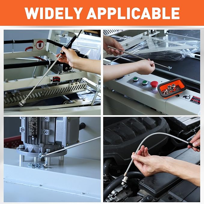 HORUSDY 4 - PIECE Magnetic Pickup Tools Kit | Extendable Telescoping Magnet Pick Up Tool Set 7-30.5” & 5-25” | Bend-It Flexible Magnetic Sweeper | Collapsible Parts Tray for Garage Workshop Yard