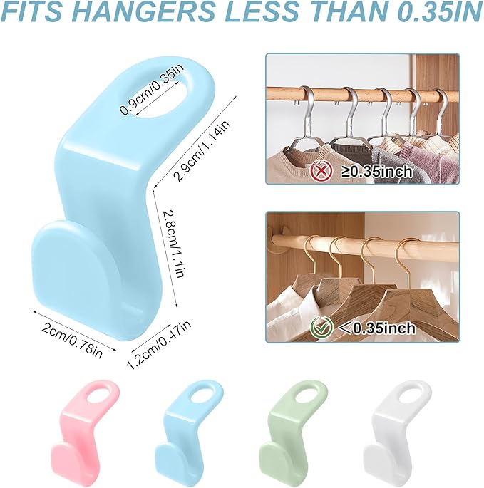 100 PCS Space Saving Hanger - Space Saver Clothes Hanger Connector with Stacking Hooks and Heavy Duty Cascading Connection