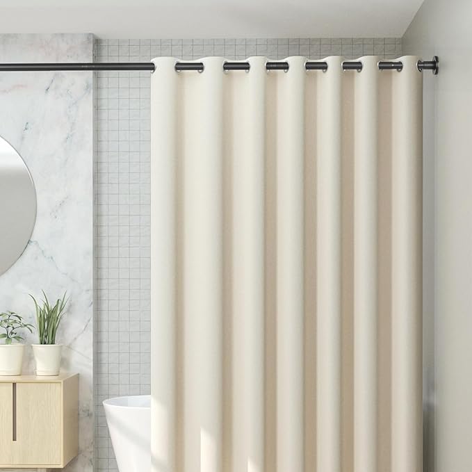 CorkLatta 2 Pack Black Shower Curtain Rod 31 to 43 Inch,1 Inch Diameter Adjustable Spring Tension Stainless Steel Telescoping Rod,Easy Install,No Rust