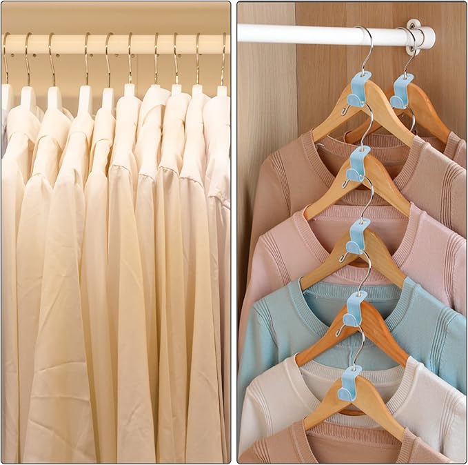 100PCS Clothes Hanger Connector Hooks,Hangers Organizer Smart Closet Space Saver Pack for Closet Space Savers and Organizer Closets(Colorful)