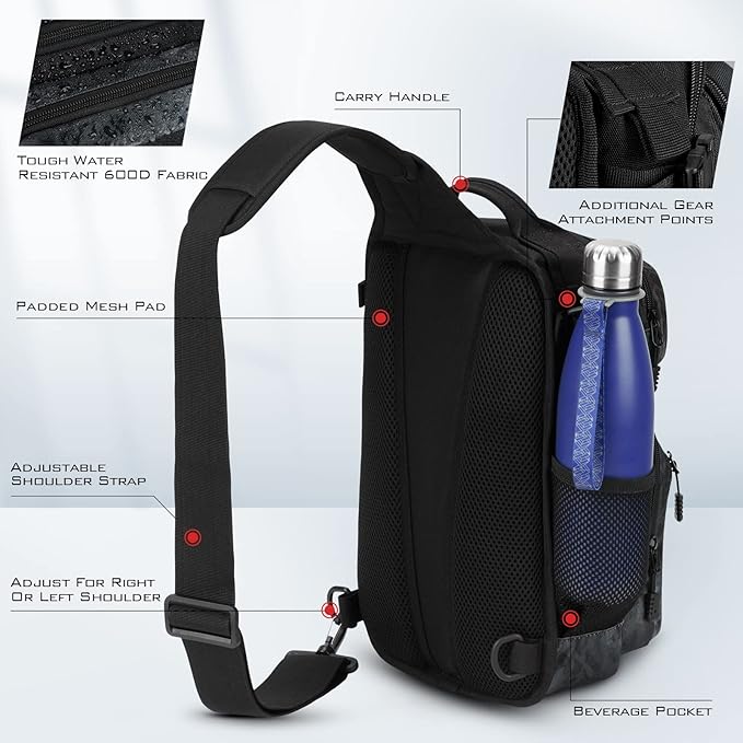 KastKing BlowBak Tactical Sling Tackle Bag-Lightweight Fishing Backpack Storge Fishing Gear and Equipment,Gift for Men
