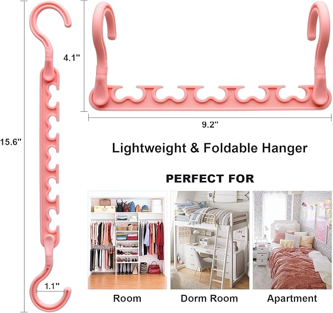 12-Pack-Closet-Organizers-and-Storage,Clothes-Organizer-Hangers for Heavy Clothes Sturdy Home Closet Organization and Storage,College-Dorm-Room-Essentials for Girls,Cloth-Storages-Space-Saving-Hangers
