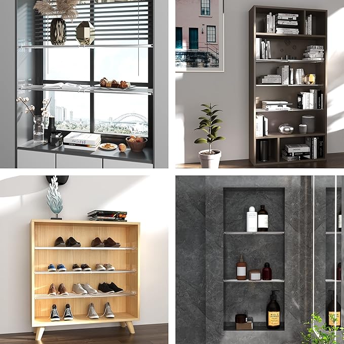 Expandable Closet Shelves Organizers, Adjustable Shelf for Cabinet Rack Storage Wardrobe Divider Shelving for Closets Pantry Cupboard Kitchen Large 1 Pack