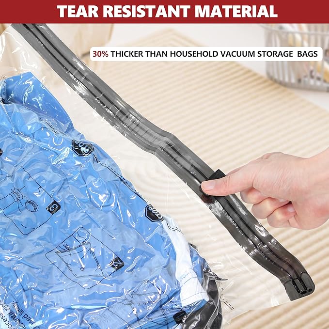 Vacuum Seal Bags for Clothing Travel and Home Storage, Travel Vacuum Bags with Electric Pump, Space Saver Compression Packing Cubes for Luggage Suitcase Bedding Blankets Clothes, 8 Large