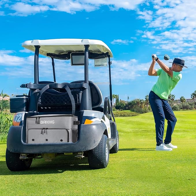 Golf Trunk Organizer, Waterproof Car Golf Locker with Separate Ventilated Compartment for 2 Pair Shoes, Golf Storage for Balls, Tees, Cap, Clothes, Gloves, Accessories, Gifts for Men, Women