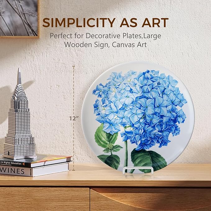 Plate Holder Easel Display Stand - 8 inch Metal Plate Stands for Display - Tabletop Picture Stand - Silver Iron Easels for Display Pictures | Photo Frames | Book | Decorative Plates | Plaque - 3 Pack