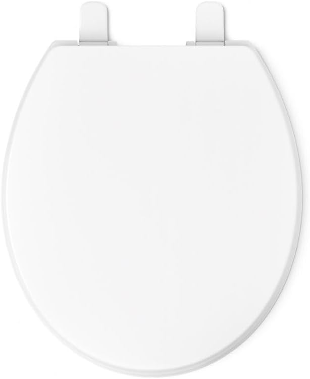 KOHLER 20111-0 Brevia, Slow Close Toilet Seat, Round Toilet Seat, Grip-Tight Bumpers Quick-Attach Hardware, White (Pack of 2)