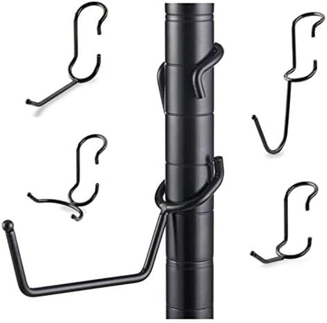 Shelf Pole Hooks | 5-Pack Black 1" Variety Pack Hooks | Snap-On Hanging Hooks for Wire, Metal & Metro Shelving | Heavy Duty Garage, Workshop, Basement & Pantry Storage Hooks