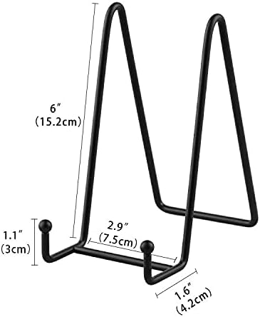 Artliving Plate Stands for Display - Iron Easel Stand Plate Holder Display Stand Picture Frame Stand for Pictures | Photo|Decorative Plate |Dish | Tabletop Art - 6 inch-Black