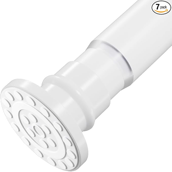 Spring Tension Rod 28 to 48 inches,Adjustable Heavy Duty Curtain Rod-Shower Curtain Rods for Bathroom,Windows,Door,White