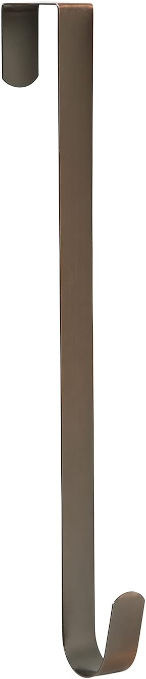 Sattiyrch 12" Wreath Hanger for Front Door,Steel Over The Door Hanger Hook,Wreath Door Hanger (Bronze,1)