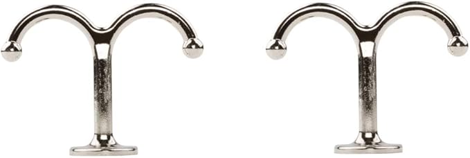 National Hardware N245-837 V165 Undershelf Coat Hooks in Nickel, 2 pack