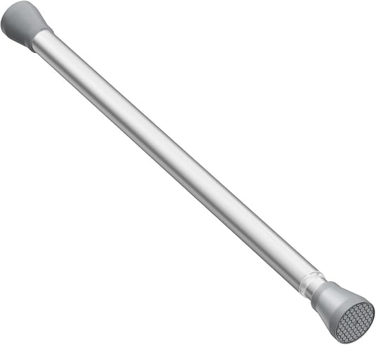 AIZESI Silver Tension Curtain Rod 16 to 26 Inch, 7/8” Diameter Spring Loaded Curtain Rods, Small Tension Rod for Window, Kitchen, Bathroom, Closet