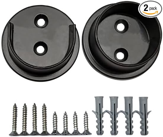 QCAA Extra Heavy Duty Premium Solid Brass Closet Pole Socket Set, 1-1/2 inch, with Stainless Screws, Oil_Rubbed Bronze, 1 Pair, Made in Taiwan