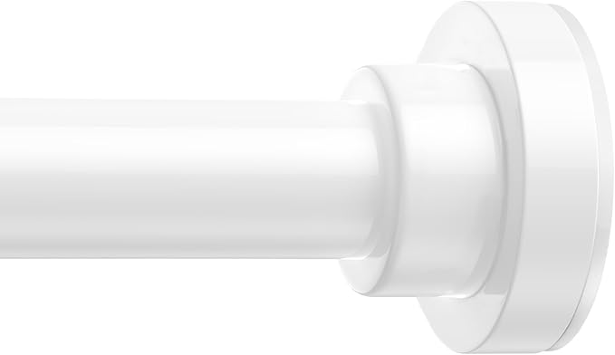AIZESI 32-64 Inch Tension Curtain Rod No Drilling White Spring Loaded Curtain Rods Adjustable Tension Rod for Window Bathroom Doorway Closet Storage