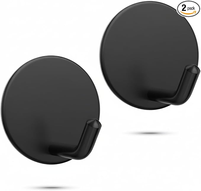 OUTXE Adhesive Wreath Hanger, Heavy Duty Reef Hook | for Front Door Glass Window | for Christmas/Thanksgiving/Halloween/July 4th/Easter/Valentine/Fall/Summer/Spring (Black, 2-Pack)