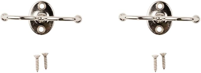 National Hardware N245-837 V165 Undershelf Coat Hooks in Nickel, 2 pack