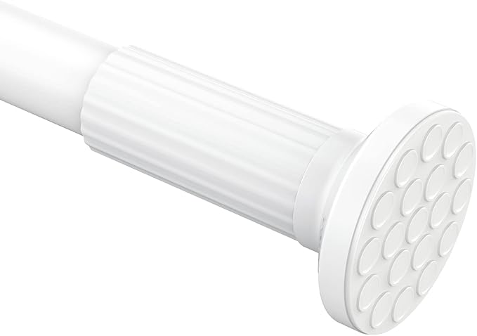 Umimile Tension Curtain Rod, 51-165 inches Adjustable Spring Shower Tension Curtain Rod, Stainless Steel Closet Rod for Windows or Shower, No Drilling, No Rust, Easy to Install, White