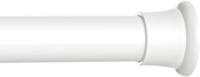1pack Tension Curtain Rod 32 to 76 Inch, White Spring Tension Curtain Rod Adjustable Expandable Curtain Rod No Drilling, Spring Loaded Curtain Rods for Windows, Bedroom, Doorway Door, Closet