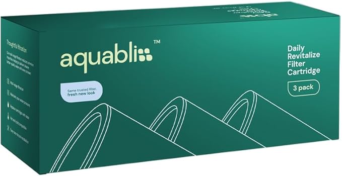 AquaBliss High Output Shower Filter Replacement Cartridge – Reduces Chemicals & Chlorine, Restores pH Balance, Glowing Skin, Strong Nails & Shimmering Hair – 3-Pack (SFC100)