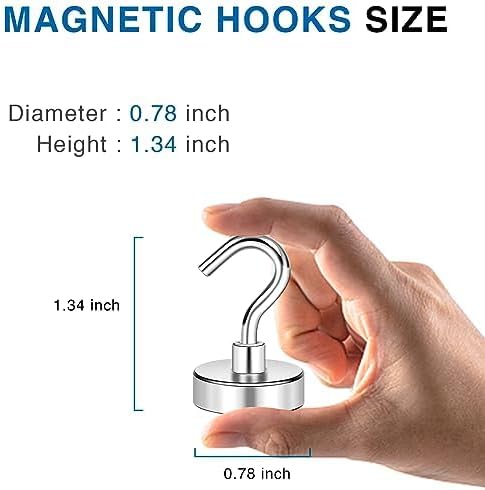 LOVIMAG Magnetic Hooks Heavy Duty 25 Pcs, 50lbs Magnets Hook for Cruise Cabins, Strong Magnets with Hooks for Classroom, Office, Neodymium Refrigerator Magnet for Fridge, Ceiling, Locker