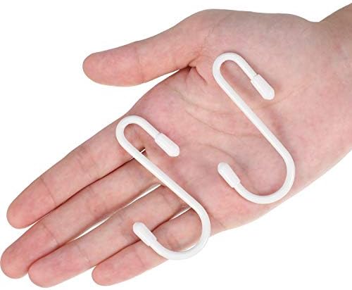 Hotop 36 Pcs White S Hooks for Hanging 2.4 Inch Heavy Duty S Shaped Hook Rack Metal Non Slip Hanger for Christmas Tree Stocking Kitchen Pot Utensils Closet Wire Bathroom Bedroom Pan Bag Towel Plant