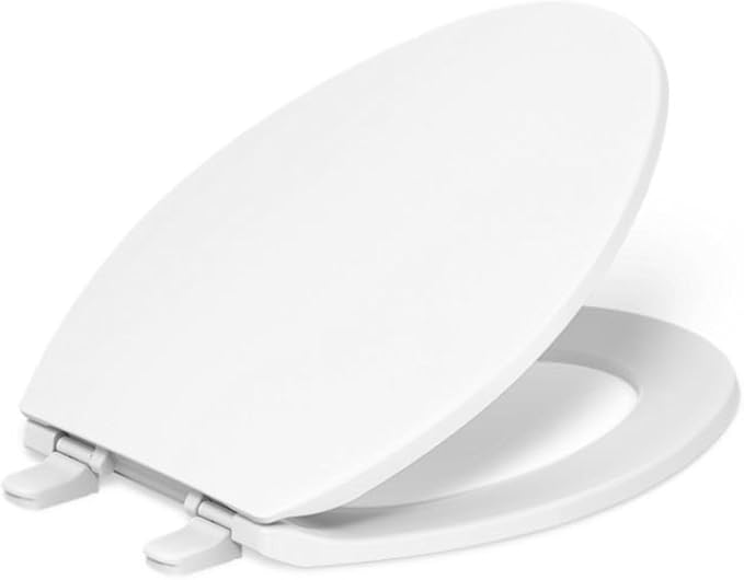 KOHLER 20110-0 Brevia,Slow Close Toilet Seat,Elongated Toilet Seat,Grip-Tight Bumpers Quick-Attach Hardware,White,(Pack of 2)