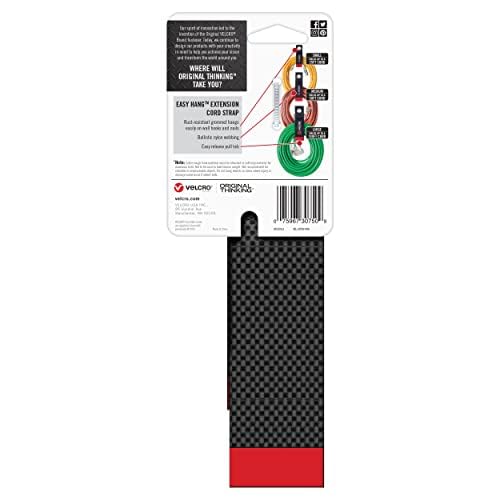 VELCRO Assorted Sizes, Small, Medium, Large Easy Hang Extension Cord Strap Hook and Loop, Bundling with Grommet (3-Pack) VEL-30750-USA