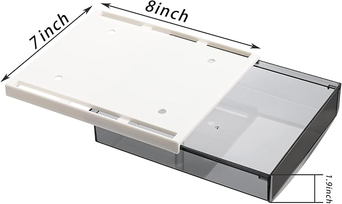 SOUJOY 3 Pack Under Desk Drawer, Self-Adhesive Slide Out Organizer Tray, Plastic Under Table Attachable Hidden Storage Organizer for Office Home School Kitchen Sewing Table