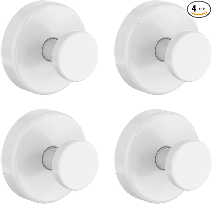 Bntuk Suction Cup Hooks for Shower, Removable Towel Hooks for Bathroom Window Glass Door Wall, Bath Robe Looafh Hook for Hanging - 4 Pack, White1